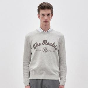 [웰메이드]봄 더레이블 입체로고자수 라운드니트 MUEBR5S1101