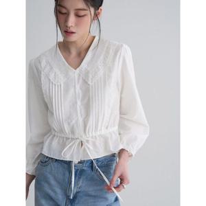 (356364WM31) [에잇세컨즈] 브이넥 빅칼라 블라우스  화이트