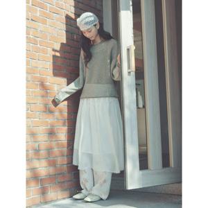 (356327CC40) [에잇세컨즈] 쉬어 롱스커트  아이보리