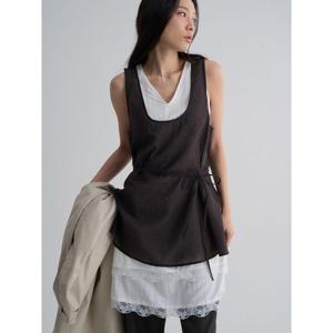 (356365WC24) [에잇세컨즈] 시어 레이어드 롱기장 슬리브리스  애쉬