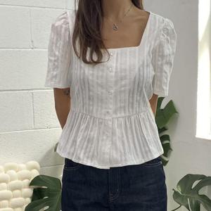 [강물처럼]아이우먼 여리여리자수블라우스 YPQ943M603 빅사이즈