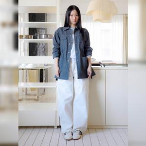 [올리브데올리브]커브드 와이드 데님 팬츠 OE6ML313-GB