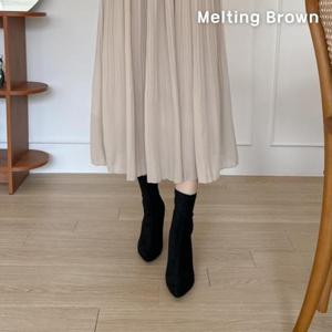 [로즈블로썸][멜팅브라운] 여성 캐주얼 스웨이드 스판 앵클부츠