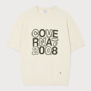 [커버낫]커버낫 블랭크 로고 하프 니트 아이보리 CO2602KT14IV