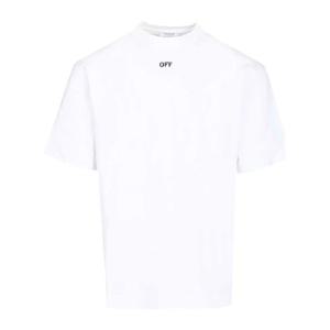 오프화이트 체스트 로고 백 그래픽 크루넥 티셔츠 OMAA120S26JE