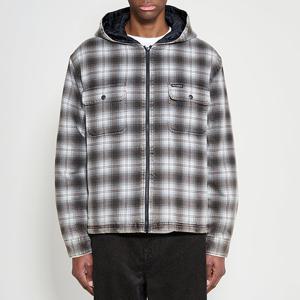 26 SS 스투시 코튼 블렌드 우븐 라벨 플래이드 집업 후드티 1110381 0002