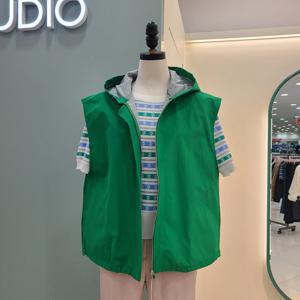 [수스]커버 후드 베스트 S261BVO352/그린,베이지_YS