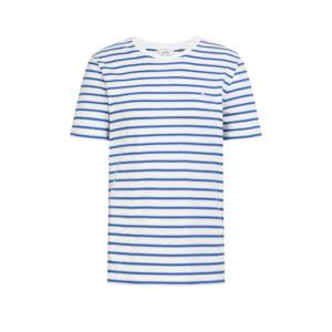 헤지스 여성 26SS 아이코닉 코튼모달 스트라이프 반팔 티셔츠 블루 HSTS6B311B2
