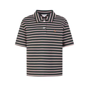 헤지스 여성 26SS SET-UP 피케 스트라이프 반팔 폴로 셔츠 다크그린 HSTS6B322E3