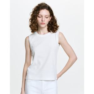 헤지스 여성 26SS Essential 잔스트라이프 단독형 민소매 화이트 HSTS6B402WT