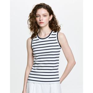 헤지스 여성 26SS Essential 베이직 스트라이프 민소매 네이비 HSTS6BC37N2