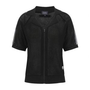 파리게이츠골프자켓 NQC 521E2SD408_BK 여성 배색 라인 오픈 칼라 메쉬 집업 가디건