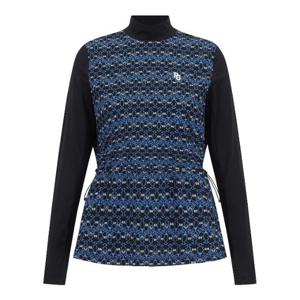파리게이츠골프긴팔티 NQC 521E2TR505_BK 여성 냉감 슬리브 바니 패턴 플레어 티셔츠