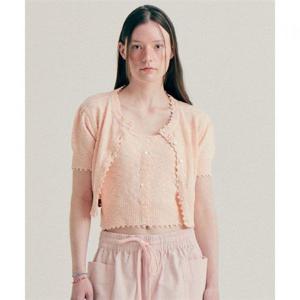 벤시몽 SLUB BUTTON CARDIGAN - PINK 423408