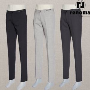 [레노마캐주얼]SS 25년 네이비 그레이 쿨 강연소재 링클프리 스판 밴딩 슬랙스 RRMJBP00AJD