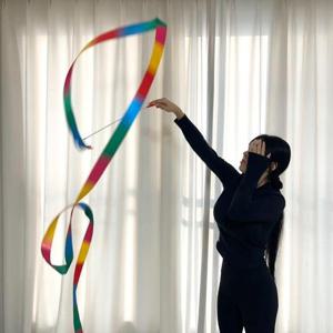 리본체조리본 Jpar 리듬체조 리본 무지개 4m JTRP3458