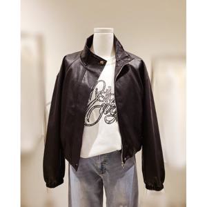 [비지트인뉴욕]하이넥 페이크 가죽자켓 VC4LE61