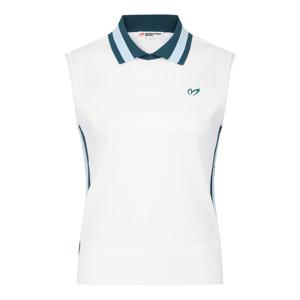 [마스터바니] 여성 배색 카라 크로셰 믹스 베스트 421F2SV301_WH