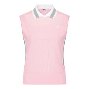 [마스터바니] 여성 배색 카라 크로셰 믹스 베스트 421F2SV301_PK