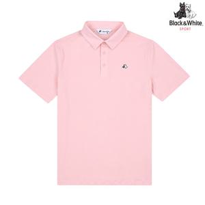 [블랙앤화이트] 남성 솔리드 써커 반팔 티셔츠 9626GZSN_PINK