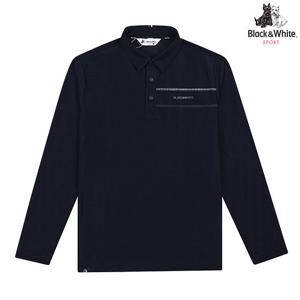 [블랙앤화이트] 남성 여름성 솔리드 긴팔 티셔츠 9326GASP_NAVY