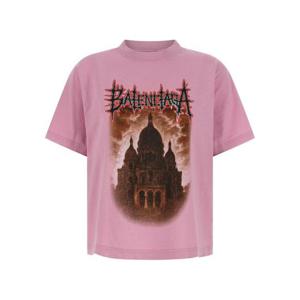 발렌시아가 반팔 티셔츠 850990TUVE45701 Pink