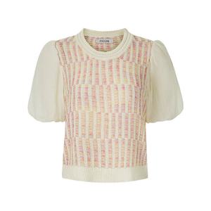 [포커스]포커스 벌룬 시스루 슬리브 컬러 믹스 니트_VF6M1KT2201