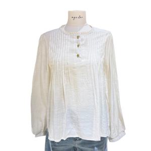 [에이지도르]레이스 핀턱 셔링 블라우스 ALSISPB211