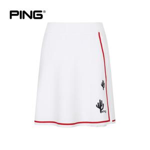 [PING] 여성 선인장 플리츠 랩 니트 큐롯 스커트 121F2PC383_WH