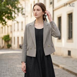 [이프네] 하운드투스체크 테일러드 숏 자켓 (DN3WJK02)