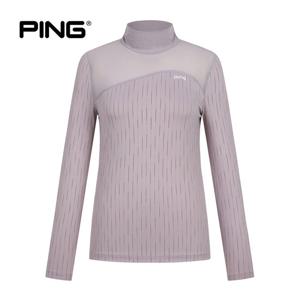 [PING] 여성 메쉬 믹스 하이넥 긴팔 티셔츠 121F2TR284_GY
