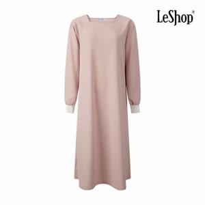 [르샵] 스퀘어넥 퍼프 배색 플레어 원피스 (BQ3OP012A)