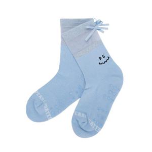 파리게이츠골프양말 PQS 521E1SC006_BL 여성 스마일 글리터 튤 리본 중목 양말