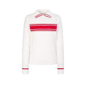 헤지스골프  화이트 여성 저지소매 윙카라 스웨터(HWSW6A212OW)