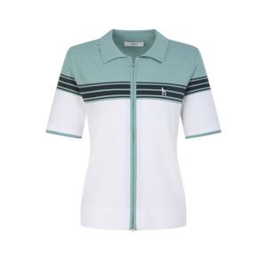 헤지스골프  화이트 여성 투웨이 반팔 니트 집업(HWSW6B314OW)