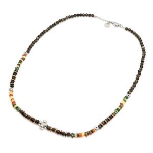 그레이스켈리 자개칩 골드옵시디언 원석 목걸이 NK1206