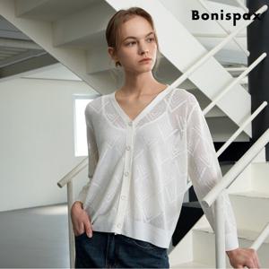 [보니스팍스]베이직 브이넥 시스루 니트 가디건 (XQ1CK005L0)