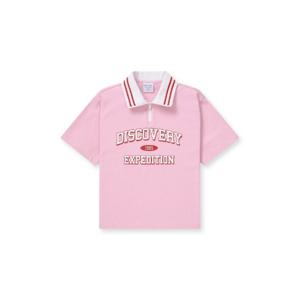 디스커버리키즈반팔티 XQD DKTR51043-PKS 키즈 바시티 트레이닝 반집업 반팔티셔츠