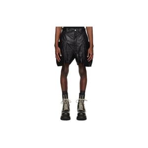 릭오웬스 반바지 블랙 템플 스테판 가죽 카고 쇼츠 261232M193008