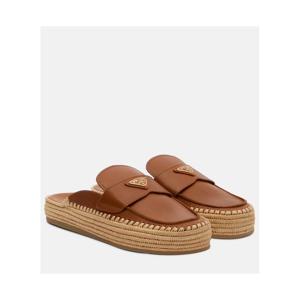 프라다 레더 에스파드리유 뮬 P01010497