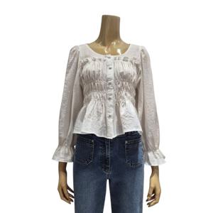 [반에이크]라인 셔링드 블라우스 VB64BLM316Z