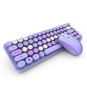 무선키보드 무소음 무선 마우스 키보드 보라색 포인트키캡 세트