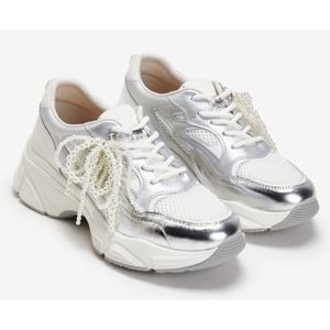 [에스콰이아]여성 비즈 리본 호일 스니커즈 EQFSHZ681MS