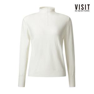 [비지트인뉴욕]하프넥 버튼 포인트 니트 V63LK02