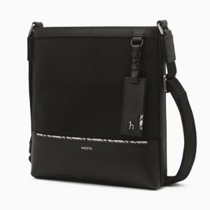 [헤지스ACC] 블랙 나일론 혼방 체크라인 크로스백 HJBA6F061BK