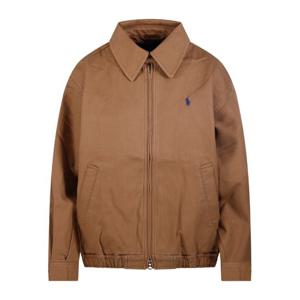 랄프로렌 로고 자수 코튼 봄버 재킷 211A96311003 TAN