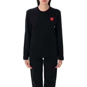 꼼데가르송 더블 하트 패치 코튼 롱슬리브 티셔츠 AXT29205 1