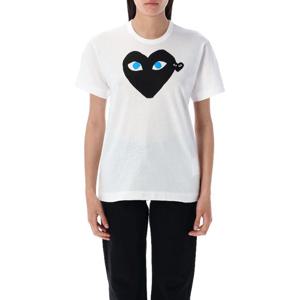 꼼데가르송 빅 하트 체스트 패치 코튼 티셔츠 AXT08805 1