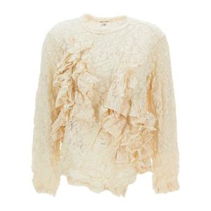 꼼데가르송 러플 아플리케 레이스 롱슬리브 티셔츠 GQT020 0511