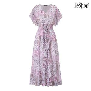 [르샵]믹스 패턴 스트랩 반팔 롱 원피스 (DQ2OW001A)